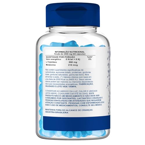 Sleep Well - Melatonina e L-triptofano 500mg - 60 Capsulas - 4 Health