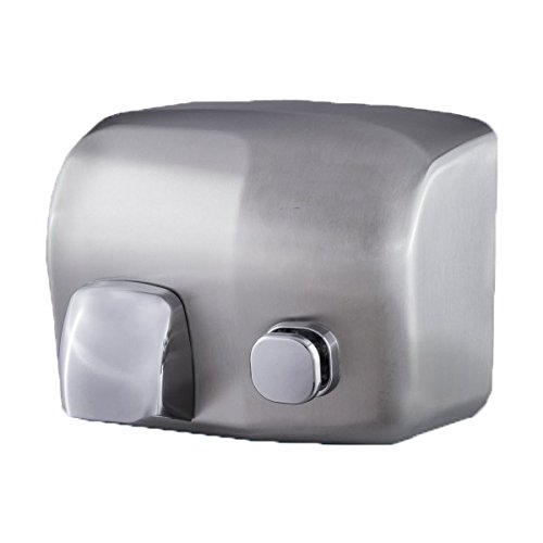 Secamanos con pulsador Pared Acero Inoxidable 2000 W Acabado Satinado