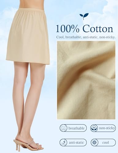 Image of BEAUTELICATE Womens Half Slip 100% Cotton Vintage Underskirt in 3 Lengths