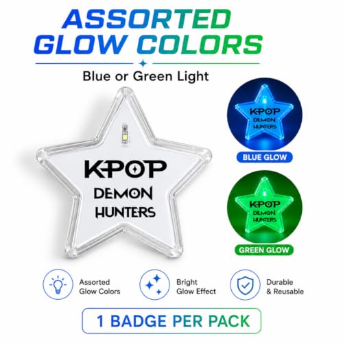 Image of Wanna Party Korean Pop Inspired LED Light-Up Star Badge | Flashing Glow Badge for Kids and Adults | Birthday Party, Concert, Dance Event, Costume, Return Gift & Party Favour - 1PC