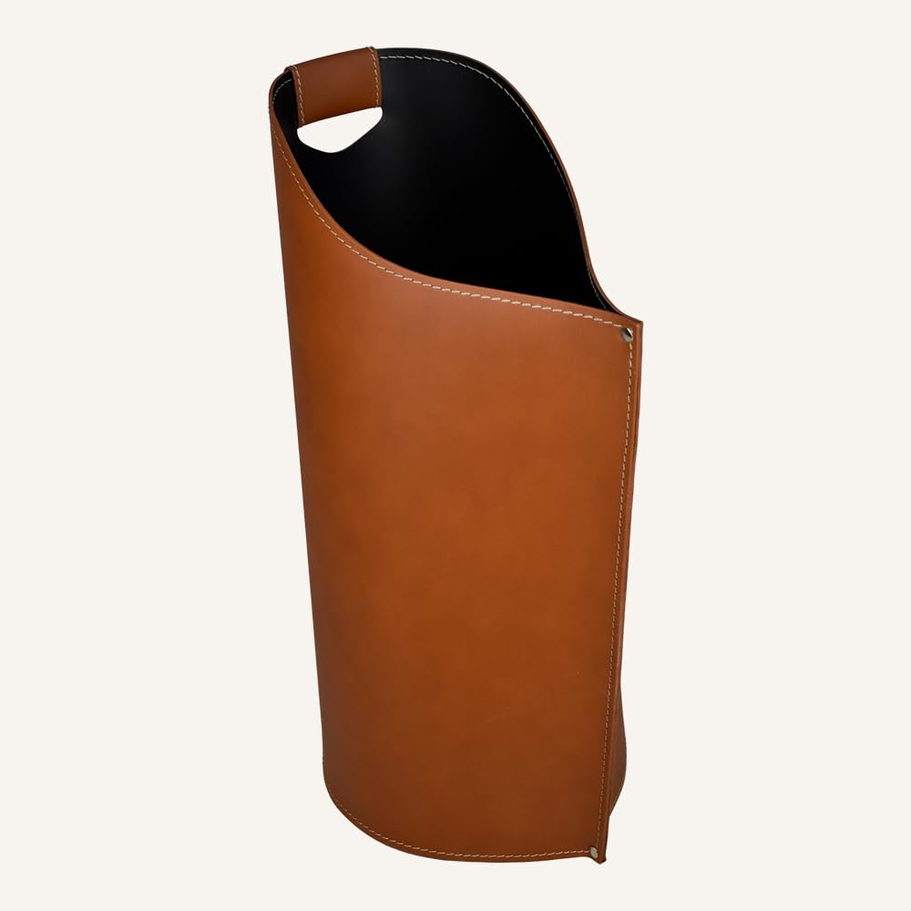 LIMAC Design SAPEL, Borsa moderna Porta Pellet in Cuoio, Contenitore pellet per Stufa, Originale Sacca porta-pellet per caminetto, prodotto in Italia. Marrone