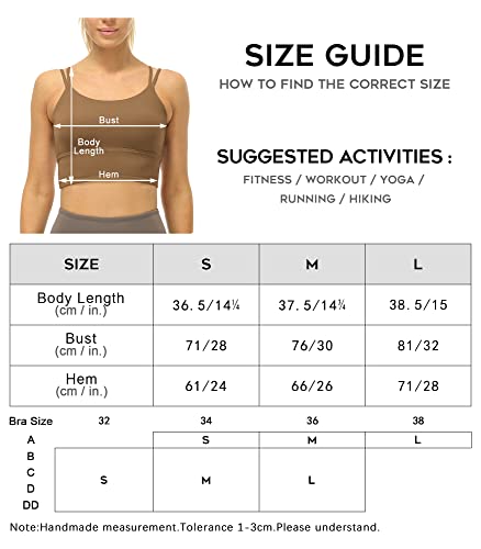 Icyzone Molded Cup Longline Sports Bras For Women, Strappy Workout Bras Yoga Running Cropped Tank Top (Black, S) #TOP5