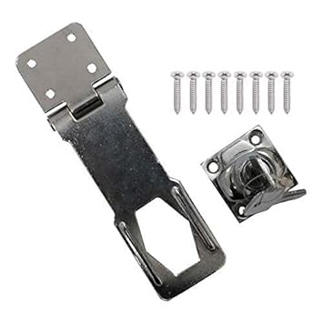 Boltz & Woodz Hasp Key Lock | Twist Knob | Safety Lock | Keyed Locking Hasp | Latch 100X43mm Chrome Plated for Small Doors | Cabinets | Trunks