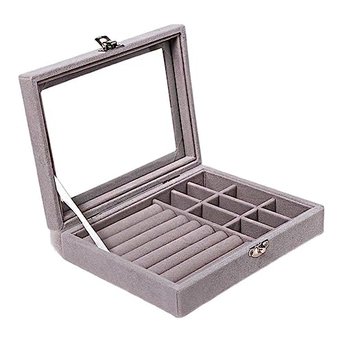 Runmay Jewellery Organisers Gifts Velvet Clear Lid Portable Home ...