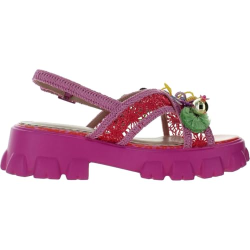 Betsey Johnson Womens GRAYSEN Crochet Crisscross straps Platform Sandals2