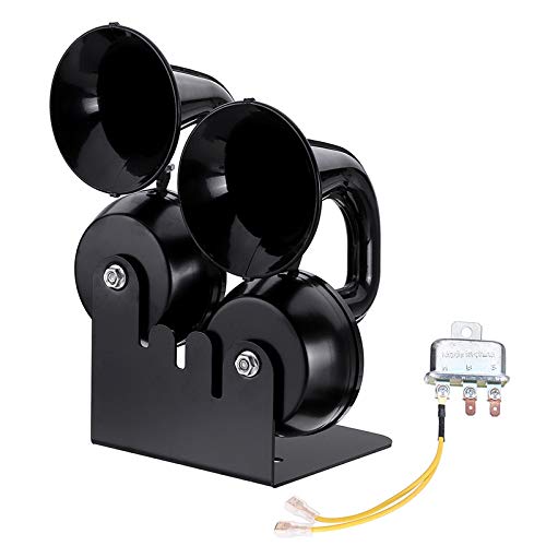 JenNiFer Lega Nera del Fischio del Gomito del Corno dell'Aria della Lumaca Singola/Doppia di 12V 130Hz 126Db / 130Db per I Camion dell'automobile - 02#