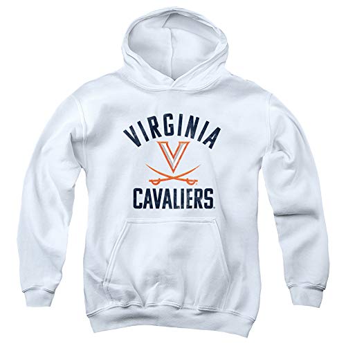 University of Virginia Official Uva Cavaliers Logo Unisex Youth Pull-Over Hoodie,White, Large