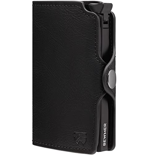 BEWMER Shielded Credit Card Wallet | Slim Wallet for Men and Women | Card and Document Holder with Rfid Protection and Carbon Fiber Money Clip