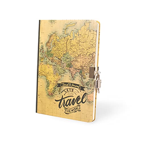 I-TOTAL® - Diario secreto con candado metálico y dos llaves/Diario secreto con páginas DOT, Diario secreto, Papel blanco (Maps) Cover