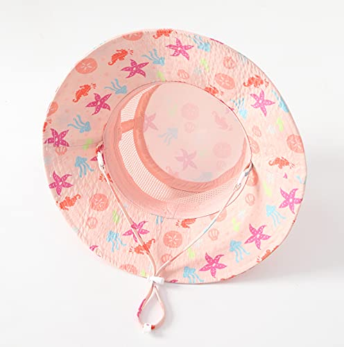Image of Home Prefer UPF50+ Wide Brim Sun Hat Boys Girls Sun Protection Hat Zoo Beach Swim Safari Bucket Hat for Baby Toddler Kid