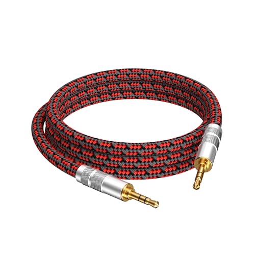 Cable auxiliar Jack 3.5mm macho a macho 0.98 m trenzado miniatura 2