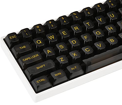 Image of Fogruaden 61 Keys Black Clear Keycap Set, OSA Profile Transparent PC Material Keycaps, Only Compatiable 61 Key Mechanical Keyboard, Keycap 60 Percent