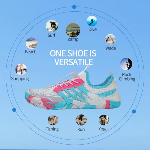 Image of SIOSNETA Hike Barefoot Shoes for Women Men, Wide Toe Water Shoes for Hiking,Breathable Non-Slip Athletic Footwear,