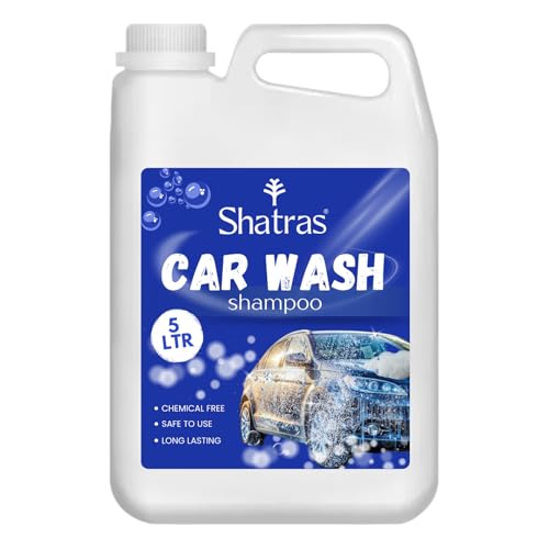 Image of Shatras Car Wash Shampoo - High Foam Car Cleaning Liquid | pH Neutral Formula | Scratch-Free Wash | Deep Cleaning & Extra Shine | Suitable for All Vehicles - 5L (BLUE)