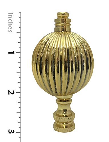 Image of Royal Designs Balloon Shaped 3 inch Lamp Finial for Lamp Shade, Polished Brass - Set of 2