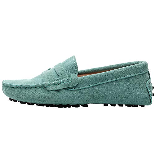Image of ANUFER Women's Classic Suede Penny Loafers Comfort Handmade Slipper Moccasins