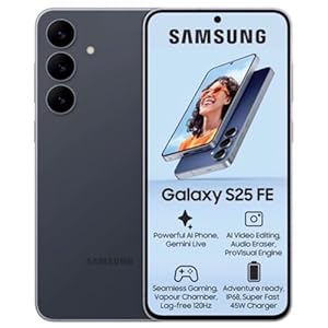 Samsung Galaxy S25 FE Cell Phone (2025), 256GB AI Smartphone, Unlocked Android, Large Display, 4900mAh Battery, High Res-Camera, AI Photo Edits, Durable, US 1 Yr Warranty, JetBlack