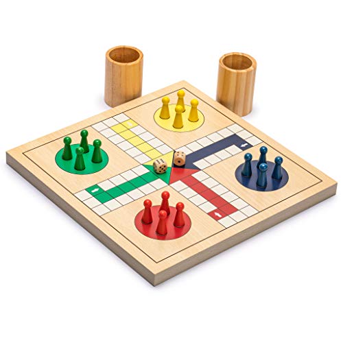 Juego de Mesa Madera 2 en 1 Serpientes y Escaleras Ludo miniatura 2