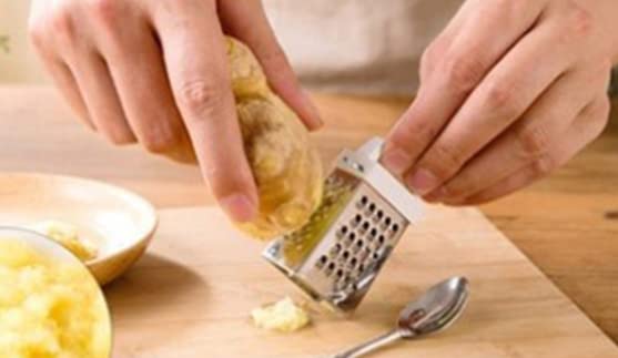 Miniatura 3 de Mini rallador, queso de acero inoxidable, jengibre, especias vegetales, rallador pequeño para cocina (negro)