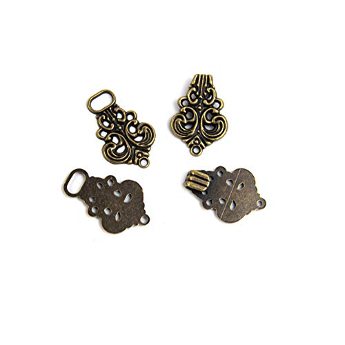 Auear, Cloak Clasp Closure Sweater Clips Swirl Flower Cape Shawl Collar Fasteners Vintage Dress Shirt Brooch Sew On Hooks And Eyes Retro Cardigan Clip (6 Pairs, Antique Brass) #TOP3