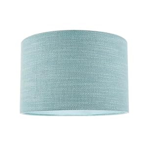 Contemporary Bobbled and Textured Linen Fabric Lamp Shade in Light Duck Egg Blue | 30cm x 20cm | for Ceiling Pendant or Lamp Base by Happy Homewares