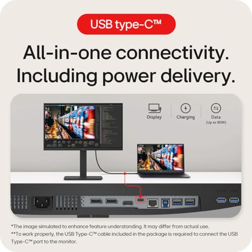 Image of LG Electronic Monitor 24BA850, 24 inch, FHD 1080p, 100Hz, 5ms Response Time, IPS Panel, HDMI, DisplayPort, USB-C (Black)