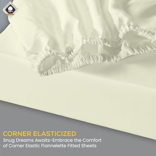 Cotton Comfort Bedding 100% Brushed Cotton Flannelette Fitted Sheet Small Double, Soft Warm Deep Fit Bed Sheet - Image 2