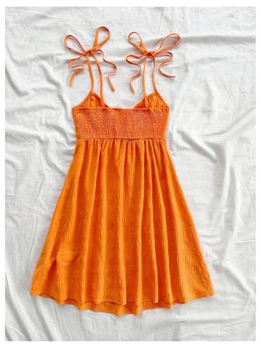 Image of SOLY HUX Women's Summer Cami Sun Dress A Line Tie Shoulder Y2k Cute Casual Short Mini Beach Babydoll Dresses