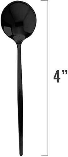 Miniatura 2 de Cucharas de postre de plástico negro sólido, paquete de 480, cucharas desechables de 7 pulgadas para fiestas y eventos, sin BPA, cucharas duraderas