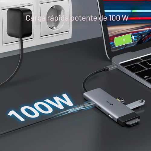 Multiplicador de puertos tipo C compatible con tabletas y smartphones para transferir datos 6