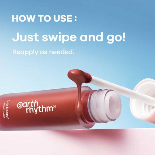 Image of Earth Rhythm Lip Nectar Matte Liquid Lipstick, Weightless, Never Drying, No Mineral Oil 5g - Cherry