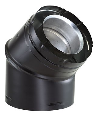 Simpson Duravent Elbow Direct Vent 4" Id X 6-5/8" Od 45 Deg. Black