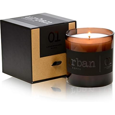 Urban Concepts by DECOCANDLES | Tranquility - Lemongrass & Wild Basil - Highly Scented Soy Candle - Long Lasting - Hand Poured in USA - Signature Scent for The Amanyara Resort Turks & Caicos - 9 Oz Cover