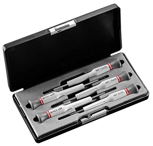 FACOM AEF.J1 Coffret de 5 tournevis Micro-Tech pour vissage de précision - Fente et Phillips