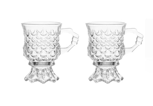 Image of MULTI ZONE 300 ML Crystal Clear Toughened Glass Tea Cup with Convenient Solid Handle Cups, Espresso Mug Set for Tea, Coffee, Hot /Cold Drinks (MZ-08)