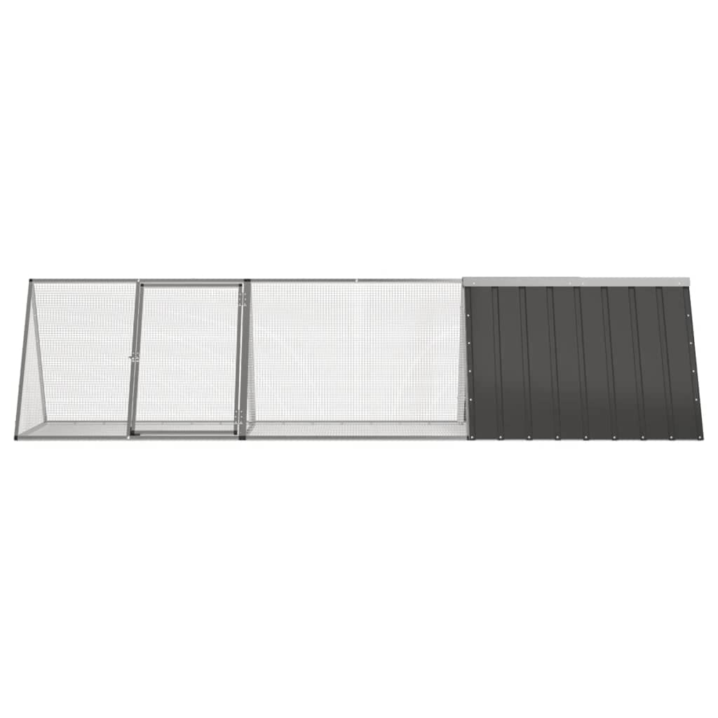 Kaninchenkäfig Anthrazit 302,5x80,5x71 cm Hasenstall aus verzinktem Stahl Modularer Meerschweinchenkäfig Outdoor Kleintierstall Wetterfest Hasenauslauf für Garten