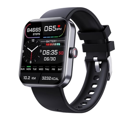 ⌚【Occasioni multiple】- Touch screen ad alta definizione da 1,91 pollici, alza la mano per accendere lo schermo, gira la mano per spegnere lo schermo, durata della batteria super. La classica cassa in acciaio inossidabile con cinturino in silicone è adatta per studio, lavoro, sport e altre occasioni. ★Non dovrai più preoccuparti della pioggia o degli schizzi d'acqua perché l'orologio è resistente all'acqua fino a 30 m ed è adatto all'uso quotidiano.