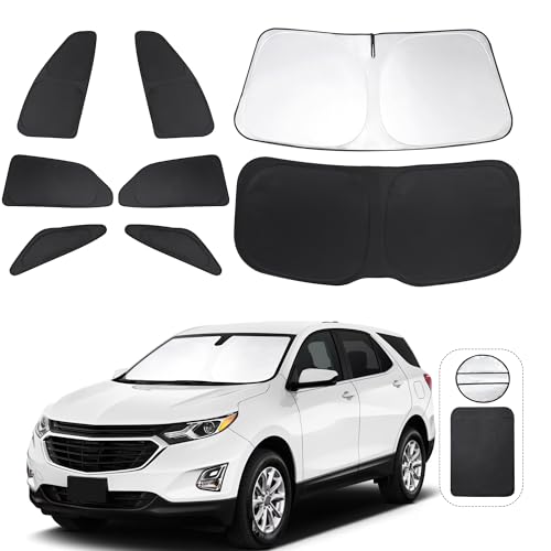TINGLU Window Shades for Chevrolet/Chevy Equinox 2018-2024 Accessories Car Side Full Windows Rear Triangular Windshield Sun Shade Sun UV Rays & Privacy Protection for Camping,Napping,and Relaxing 8PCS