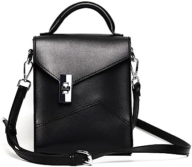 【Whatna】レザー ミニショルダーバッグ メンズ 3way 斜めがけ チェストバッグ ハンドバッグ 手持ちセカンドバッグ カジュアル フォーマル ビジネス 通学 通勤 ショルダーバッグ 自転車バッグ ギフト 男性用 ブラック A