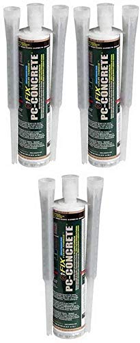 PC Products 72561 PC-Concrete Two-Part Epoxy Adhesive Paste for Anchoring and Crack Repair, 8.6 oz Cartridge, Gray Pack of 3