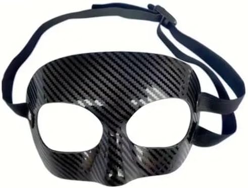 Black Carbon Fiber Football Mask - Adult Size, PVC Material, No Battery Included - Ideal for Fitness and Training