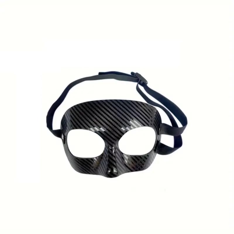 Black Carbon Fiber Football Mask - Adult Size, PVC Material, No Battery Included - Ideal for Fitness and Training