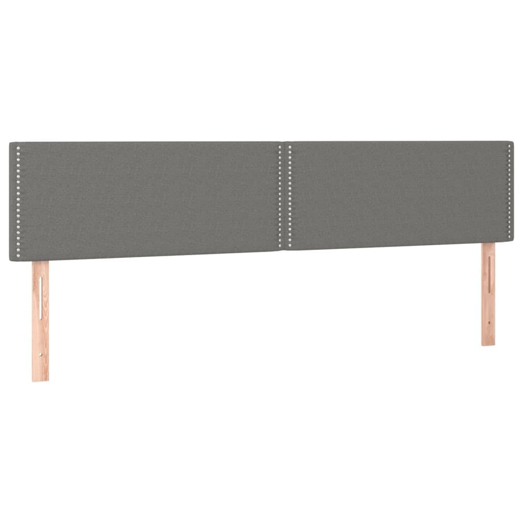 Łóżko kontynentalne z materacem ciemnoszarym 200 x 200 cm, z regulowanym zagłówkiem, materac ze sprężynami kieszeniowymi, w zestawie ochraniacz na materac, idealne do spania w sypialni