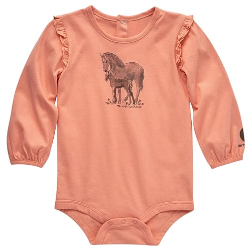 Image of Carhartt baby-girls Knit Long Sleeve Henleyneck Bodysuit