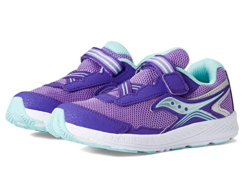 Saucony Ride 10 Jr Sneaker, Purple, 5 Wide US Unisex Little_Kid2