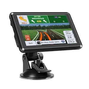 Cymwer 5 Inch Car GPS Navigation HD Touch Screen Car GPS Navigator FM Transmitter Sat Nav 256MB+8G Voice Reminder Mini USB TF EU AU North America Map Speeding Alarm