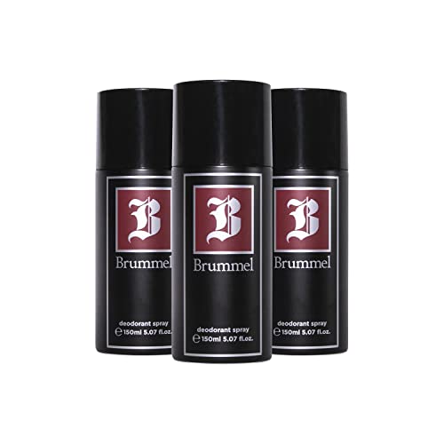 BRUMMEL - Clásica Pack de 3 x 150 ml, Desodorante Hombre Spray, Desodorante para Todo Tipo de Piel, Protección de Larga DuraciónDeodorant Hombre, Aroma Cítrico Especiado, Fragancia Fresca