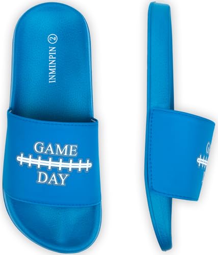 Image of INMINPIN Kids Boys Girls Ball Sprots Slides Sandals Ultra Comfortable Beach Pool Shower Shoes House Slide Indoor Outdoor for Sports Fan