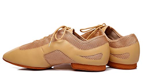 Minishion Men's Latin Ballroom Lace-up Breathable Mesh Synthetic Sport Practics Dance Shoes L4003