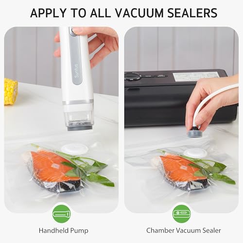 Image of Syntus 30 Reusable Vacuum Sealer Bags for Food, Large 12 inch x 13 inch Food Storage Zipper Bags with Air Valve BPA-free Leakproof Keep Food Freshness, Compatible with Compact Vacuum Sealers